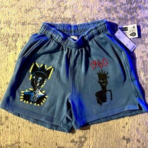 Unisex Jean-Michel Basquiat print sweat shorts size XS (womens Medium)
